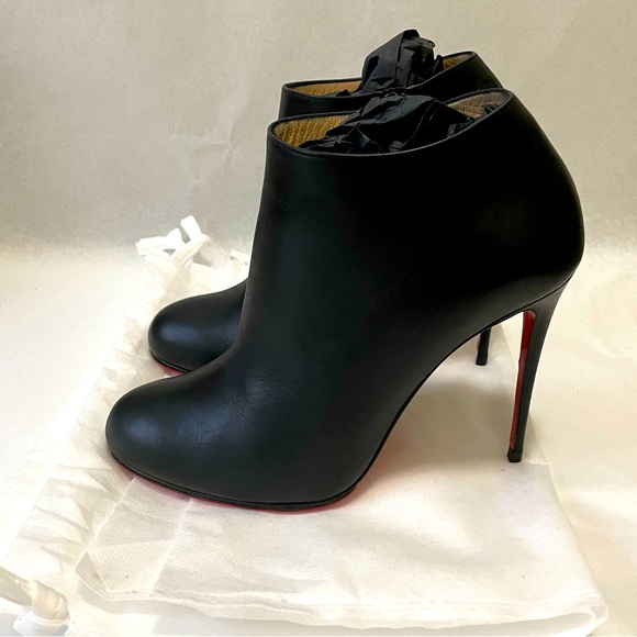 Christian Louboutin Bellisima  100mm , 1/4 inch platform bootie kid leather EU38 - Picture 12 of 16